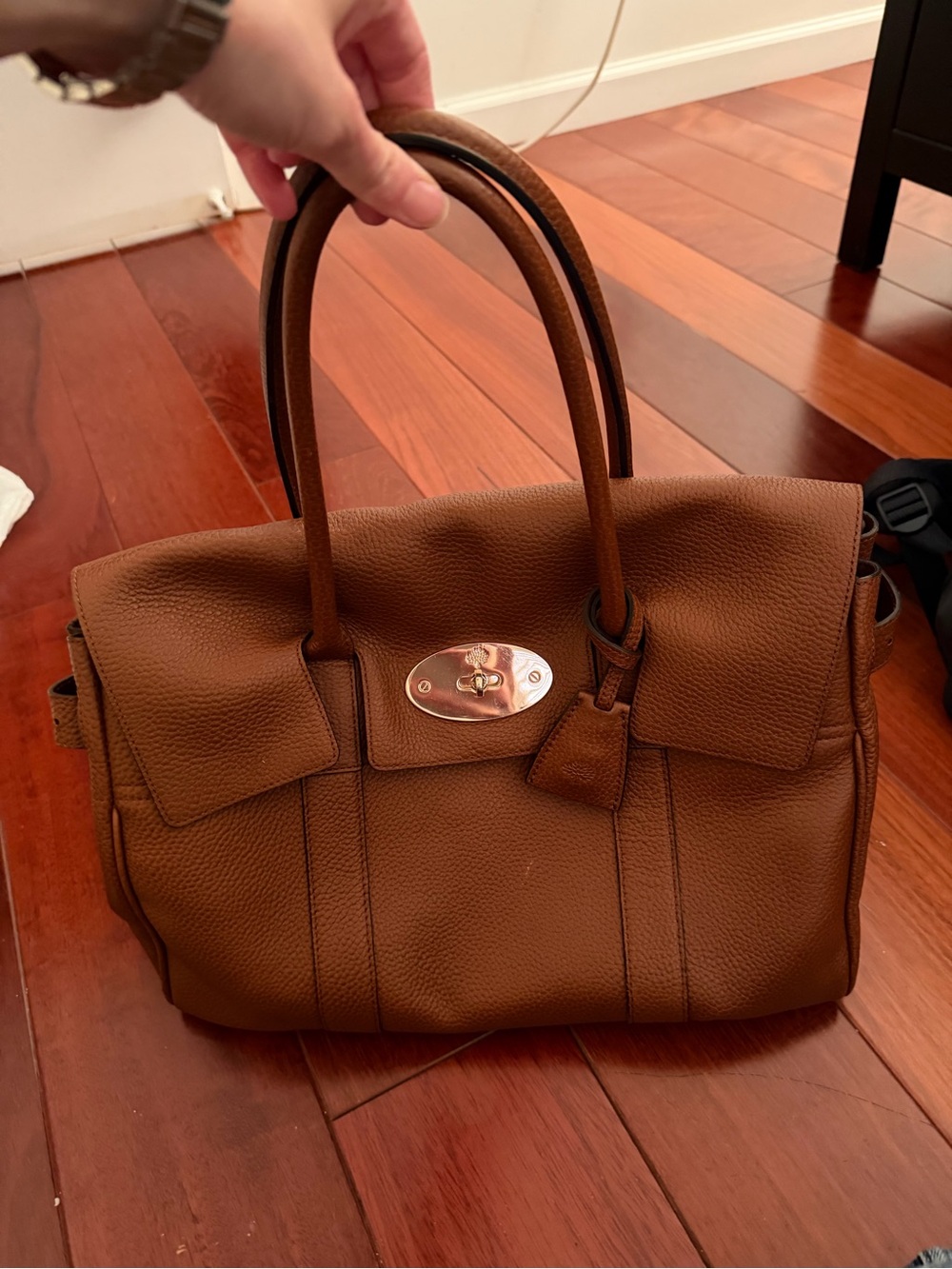 Mulberry Tan Brown Pebbled Leather Satchel
